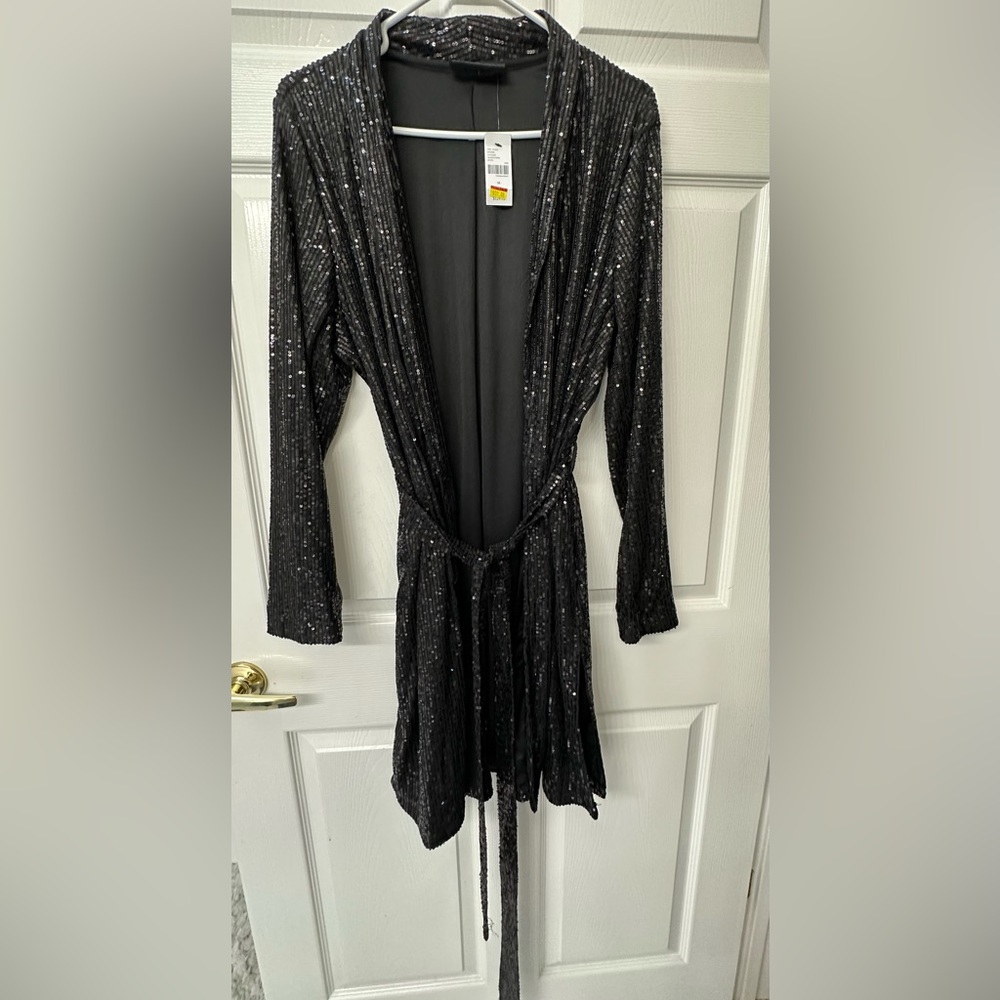 Lane Bryant Black Sequin Jacket NWOT